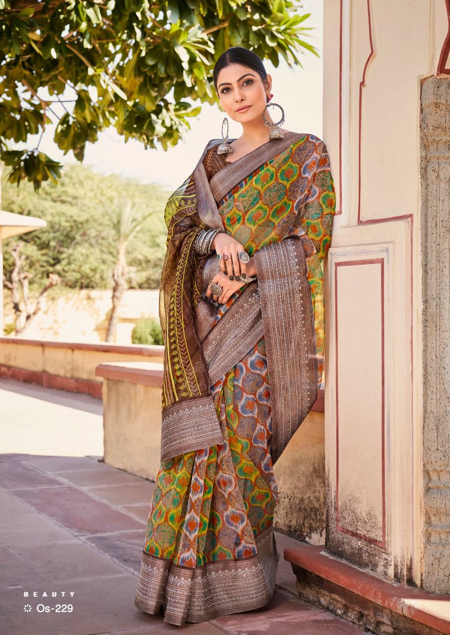Shreyans Organza Silk 16 Ethnic Wear Wholesale Organza Silk Sarees
